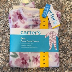 Carter's Floral Fleece Footie Pajama - Pink and Green